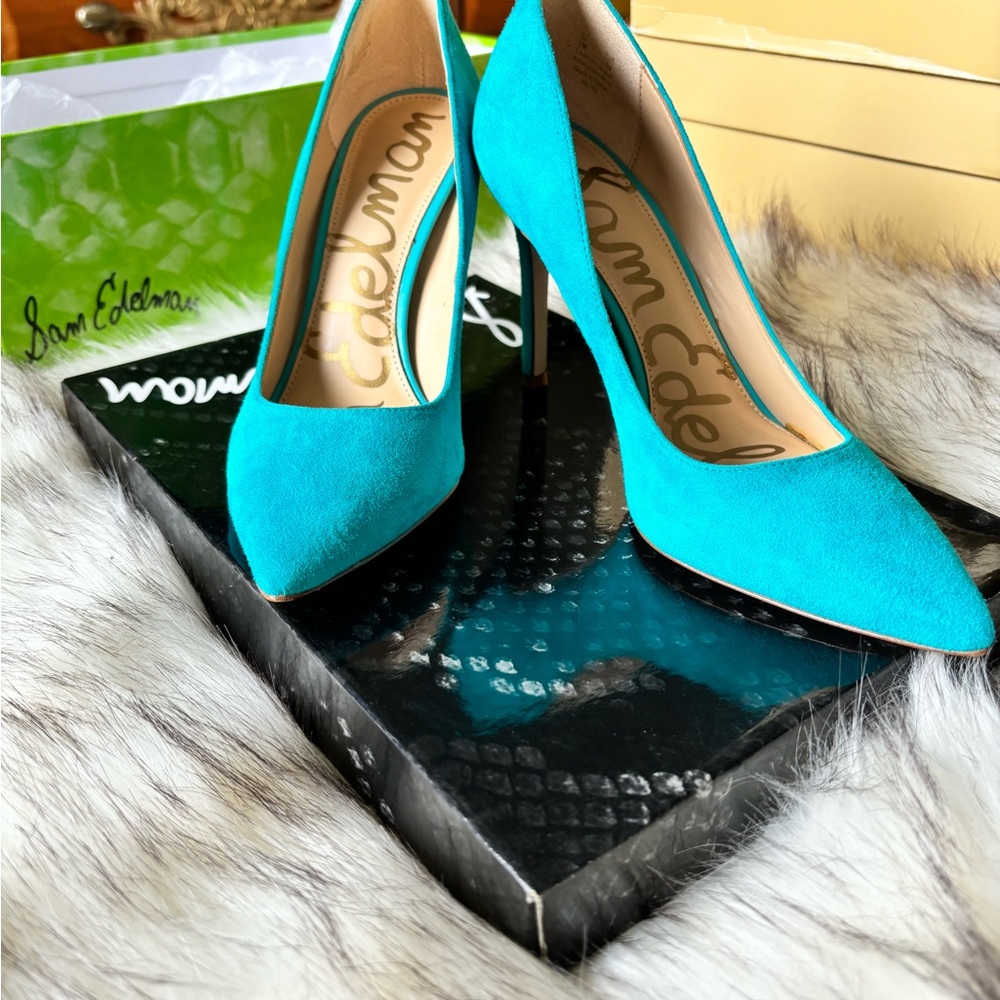 🎁SAM EDELMAN Suede leather shoe 3.75” high heels size 6 by Sam Edelman 🎁 - Picture 6 of 13